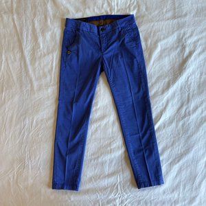 Manila Grace women's cropped blue chino pants - Size:28